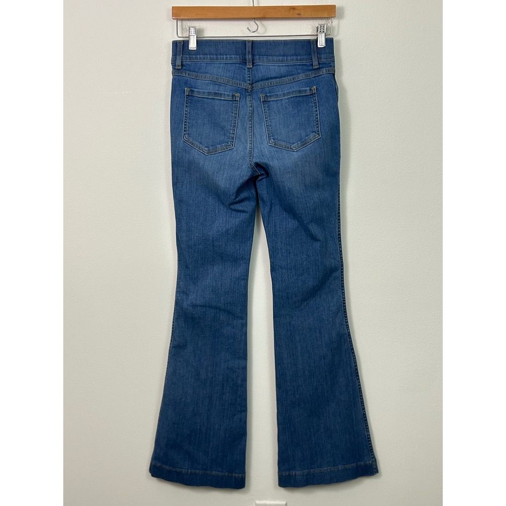 Spanx Womens Petite Small Flare Leg Jeans High Rise Pull On Shaping Blue - Picture 2 of 11